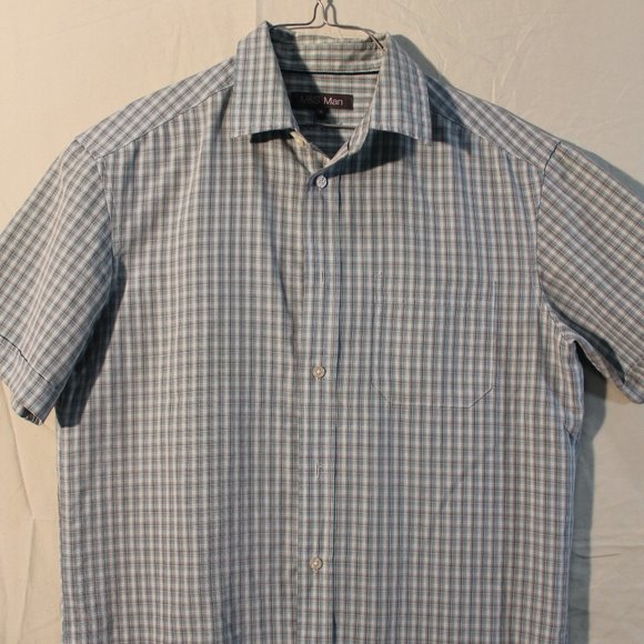 Marks & Spencer Plaid Short Sleeve Dress Shirt - Picture 1 of 4